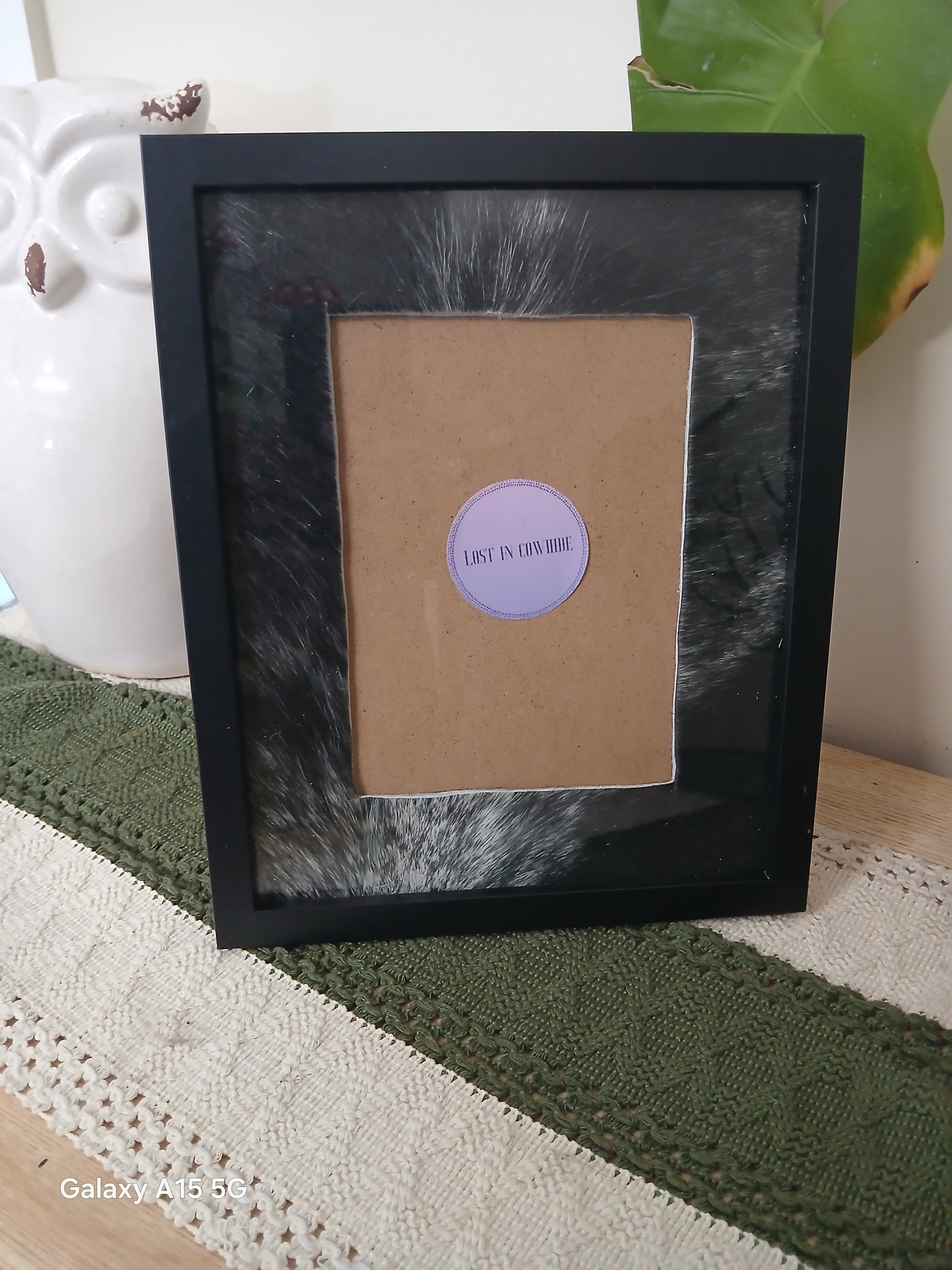 Cowhide frame photo size 5x7"