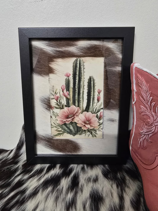 Cowhide frame with print