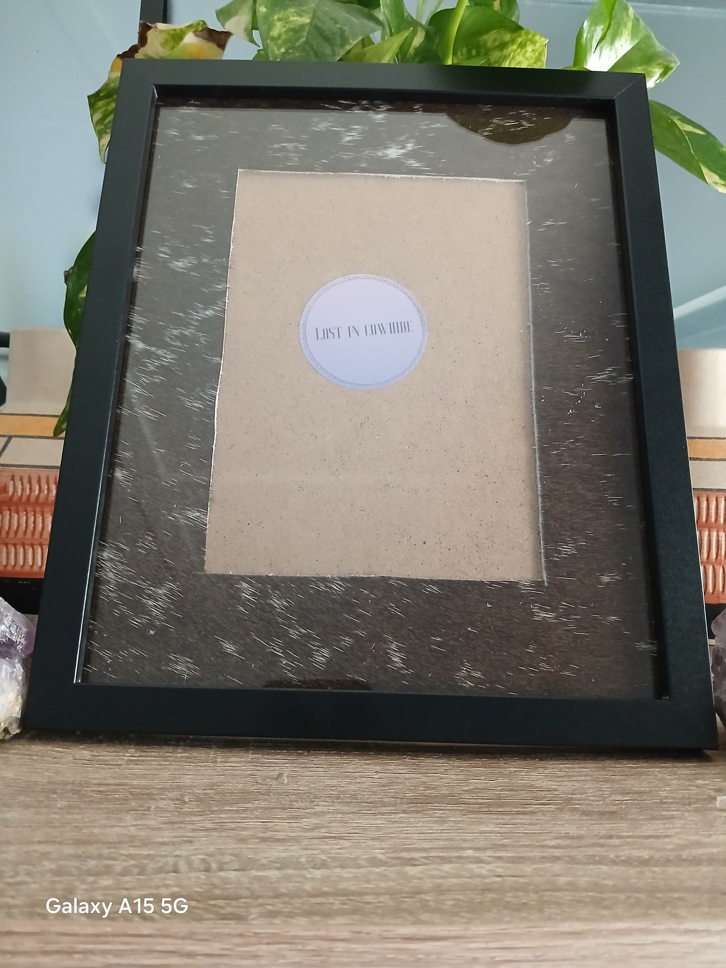 Cowhide frame photo size 5x7"