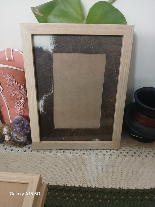 Cowhide frame photo size 4x6"