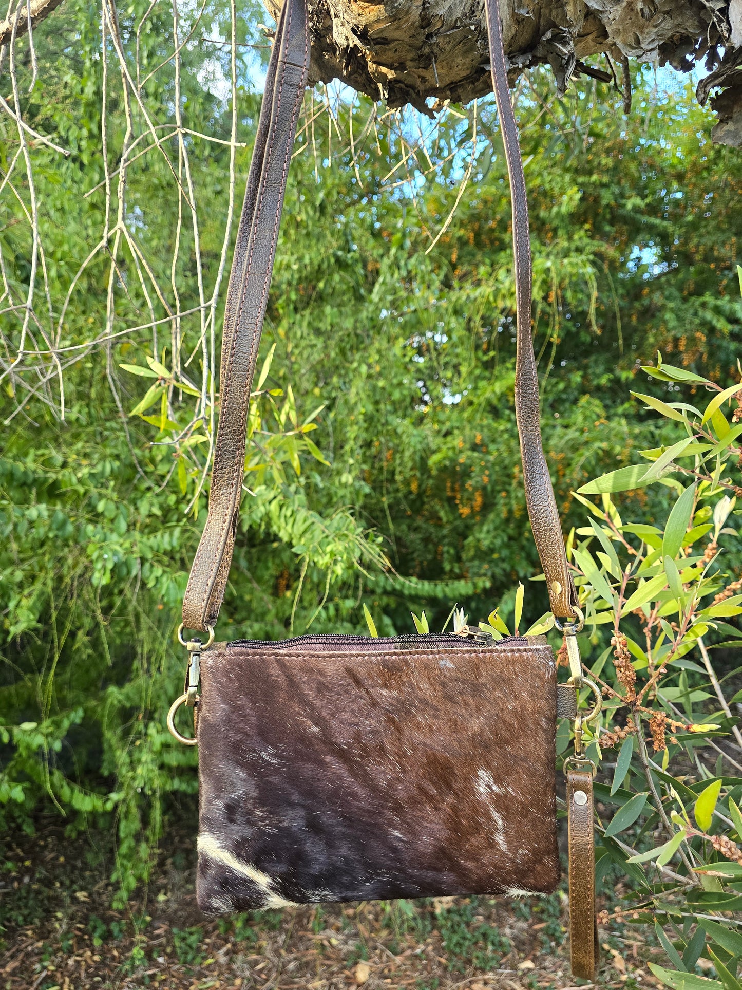 Genuine Cowhide Crossbody Bag | Rustic Luxe