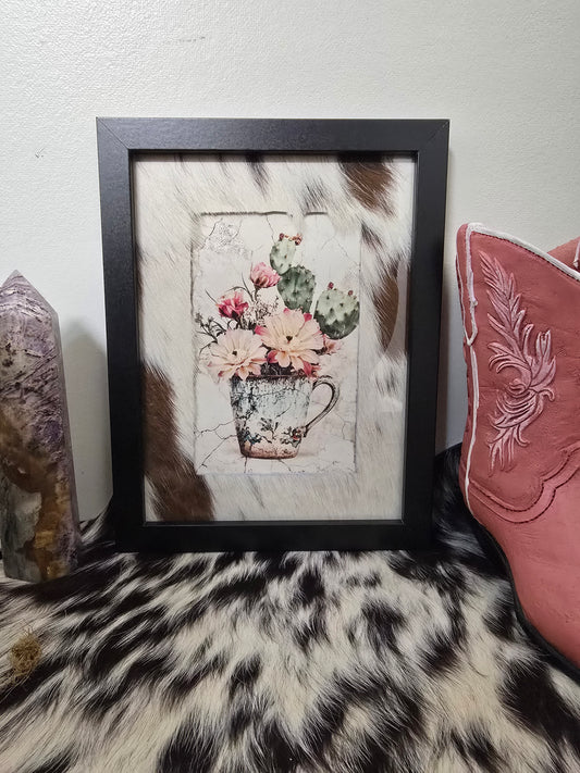 Cowhide frame with print
