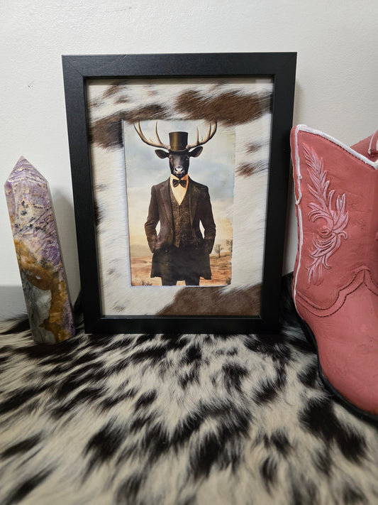 Cowhide frame with print