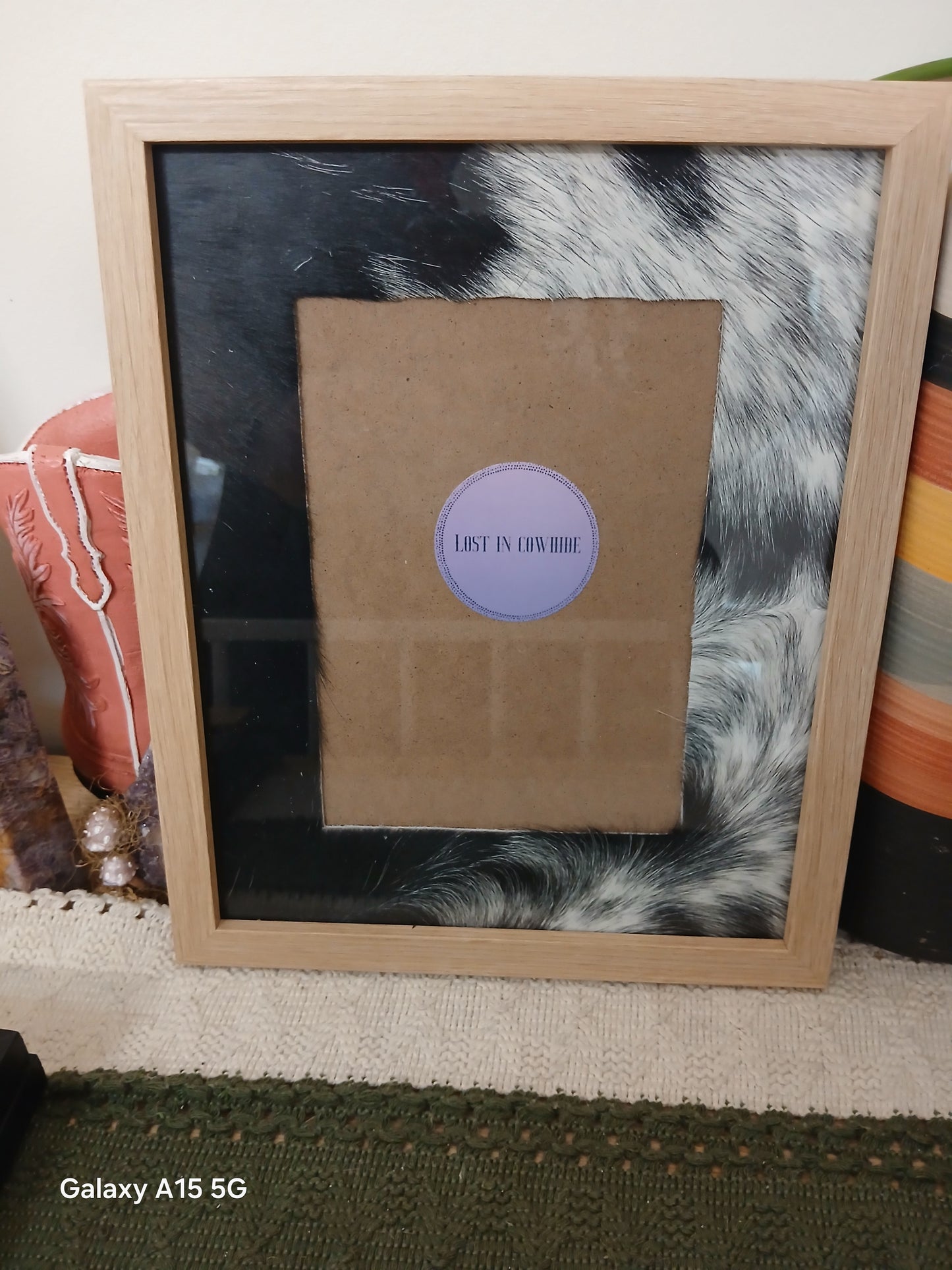 Cowhide frame photo size 5x7