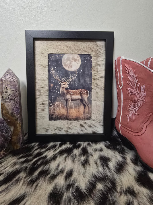 Cowhide frame with print