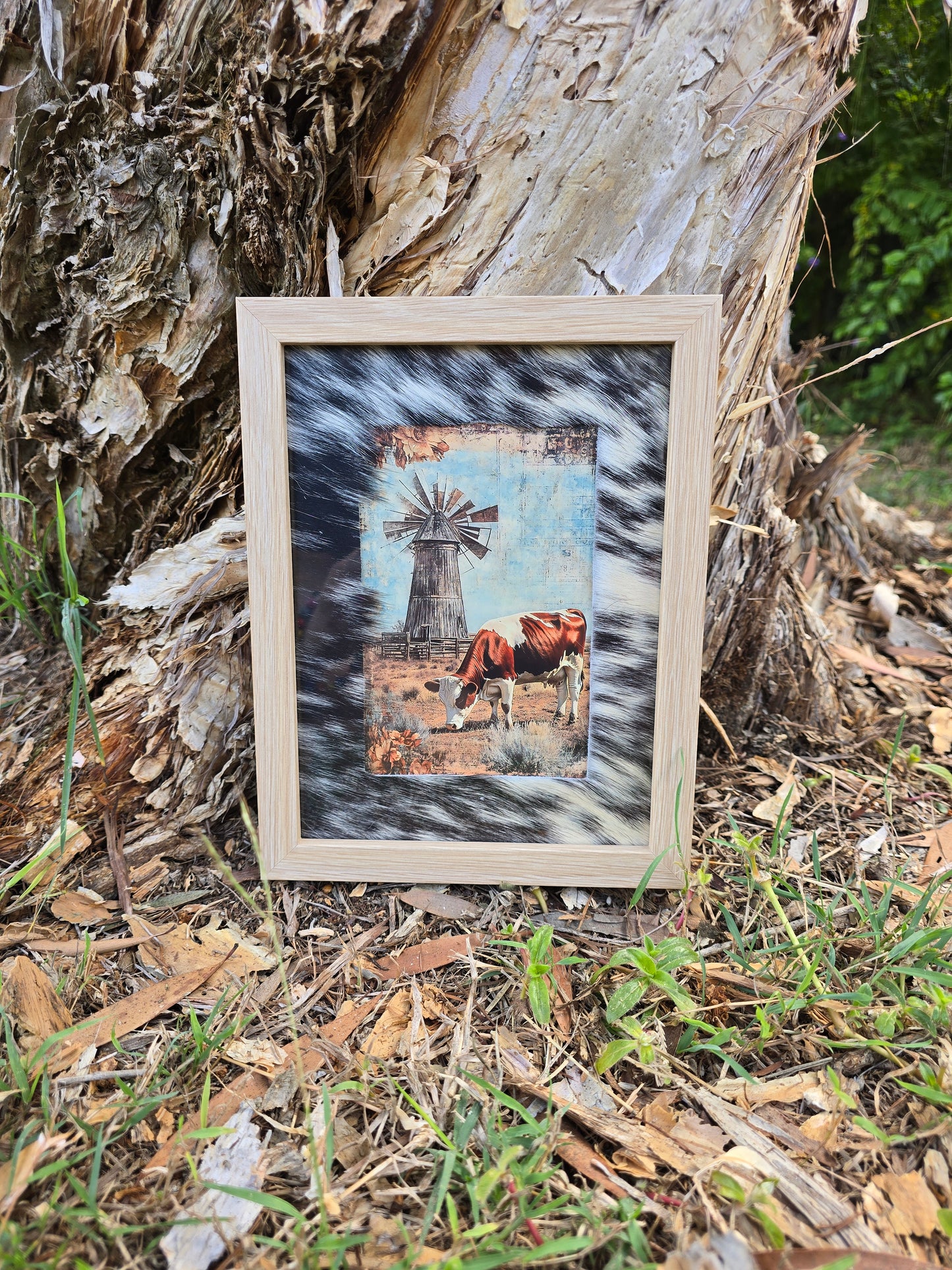 Cowhide Frame with print