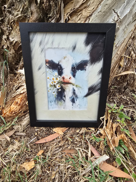 Cowhide Frame with Cow Print