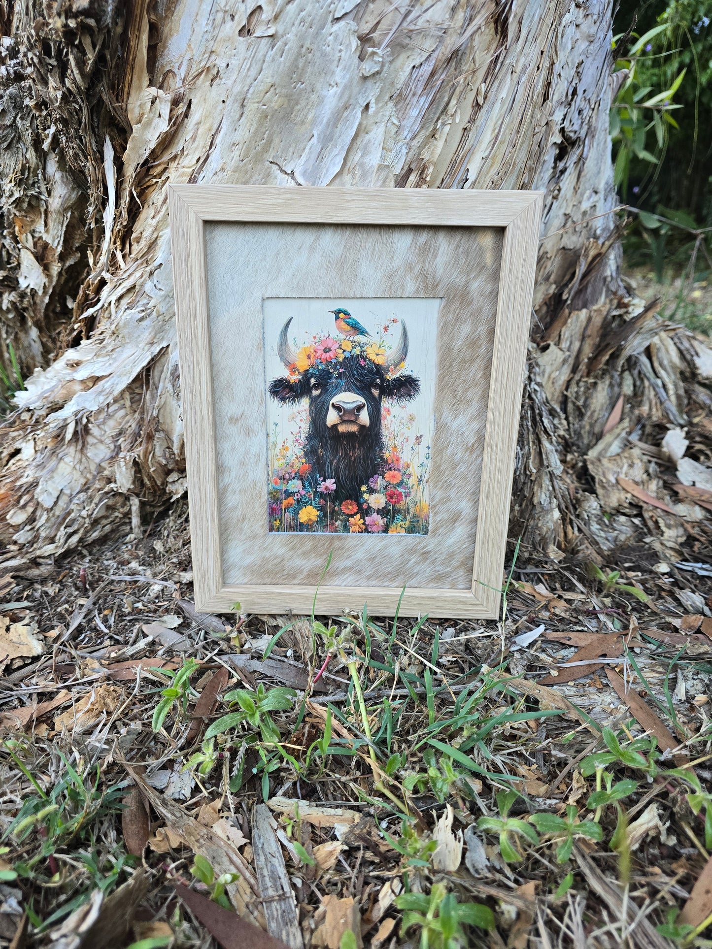 Cowhide Frame with Print