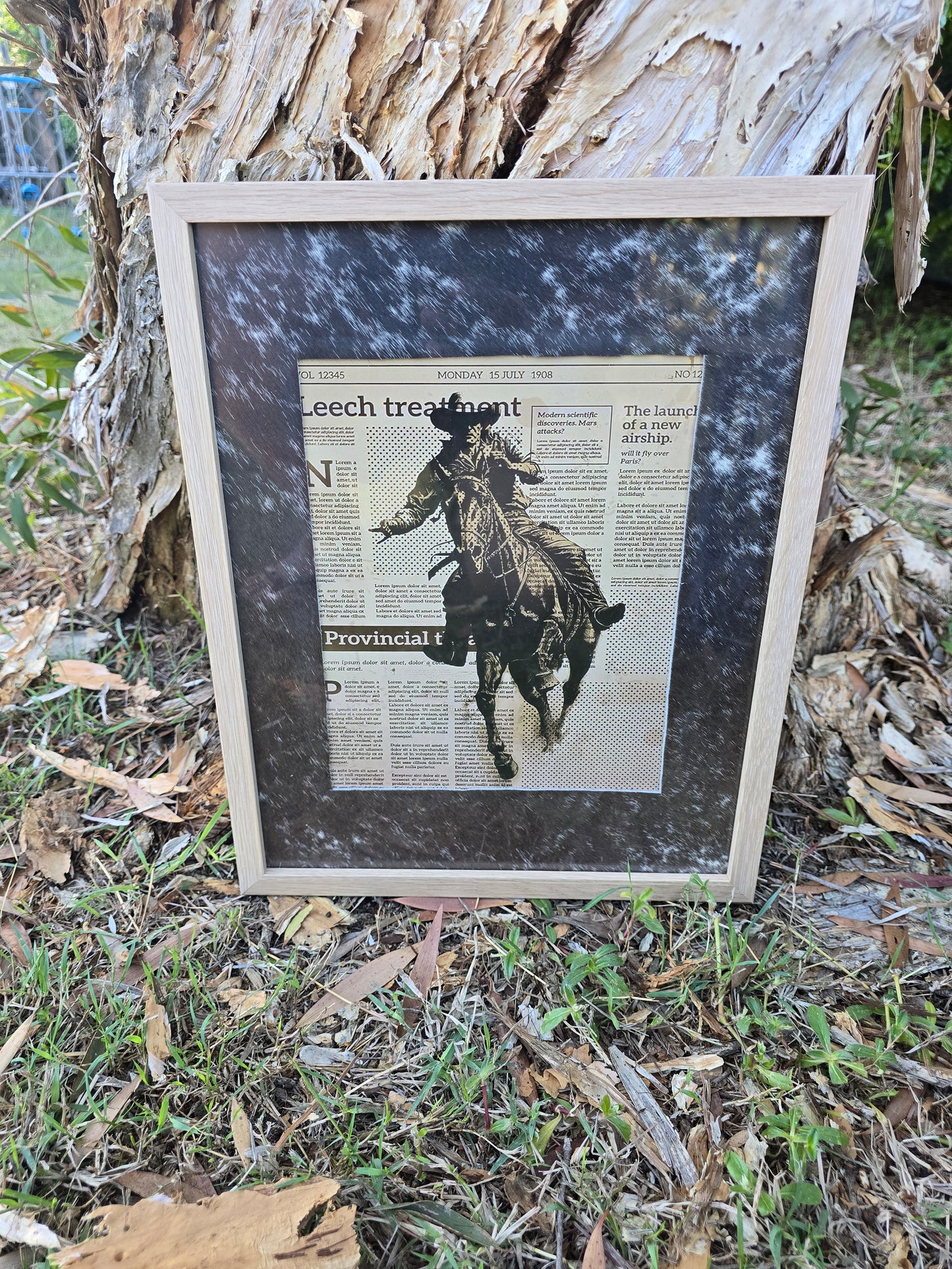 Cowhide frame with 8x10" frame