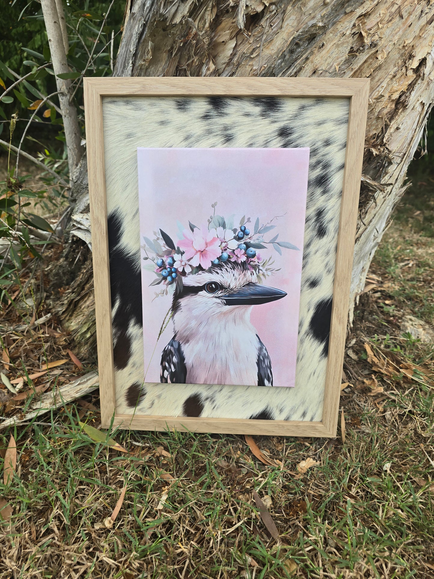 A4 Australian Bird Prints | A3 Cowhide-Bordered Frame