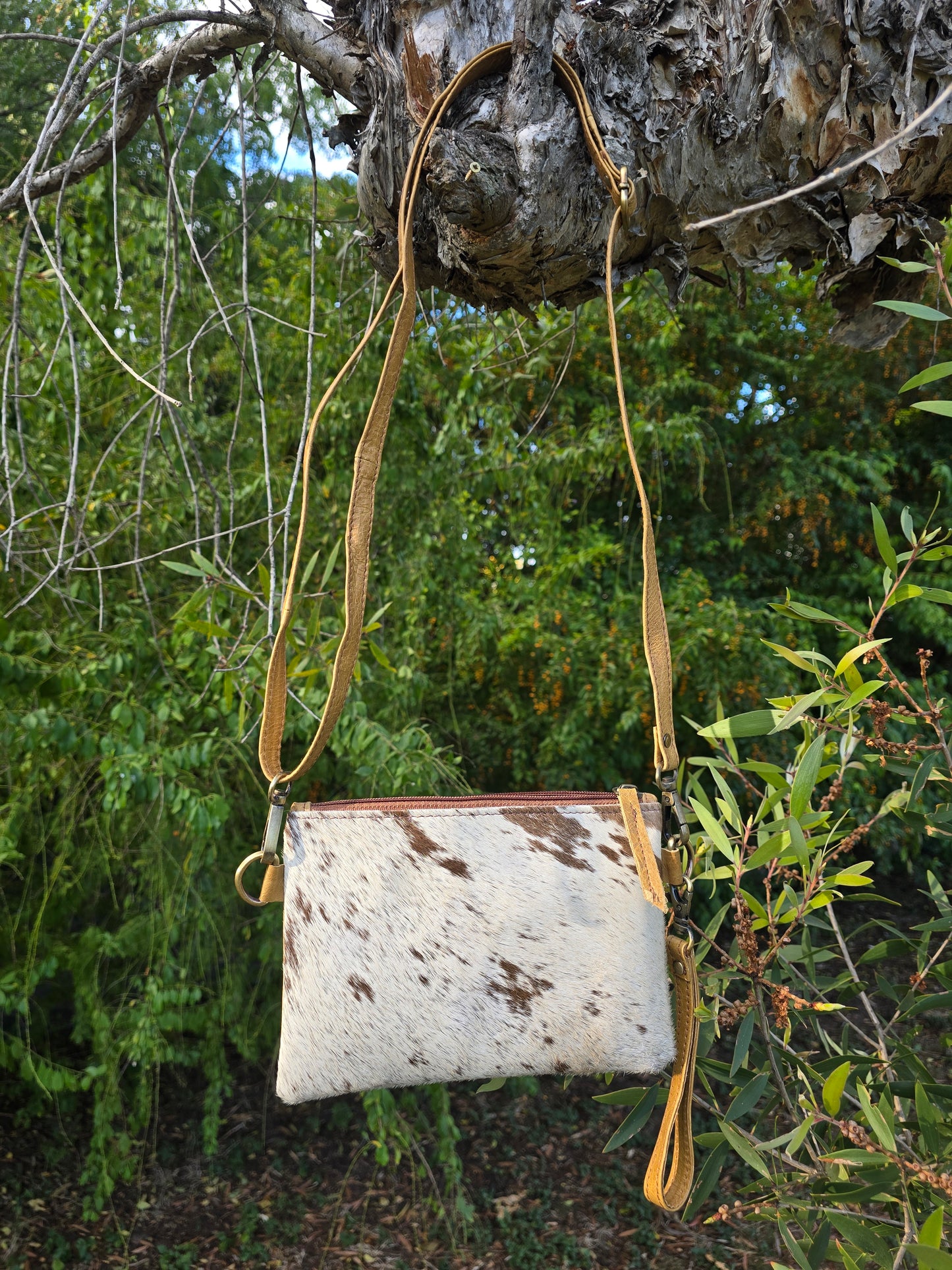 Genuine Cowhide Crossbody Bag | Rustic Luxe