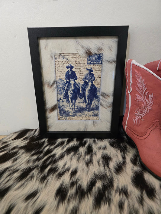 Cowhide frame with print