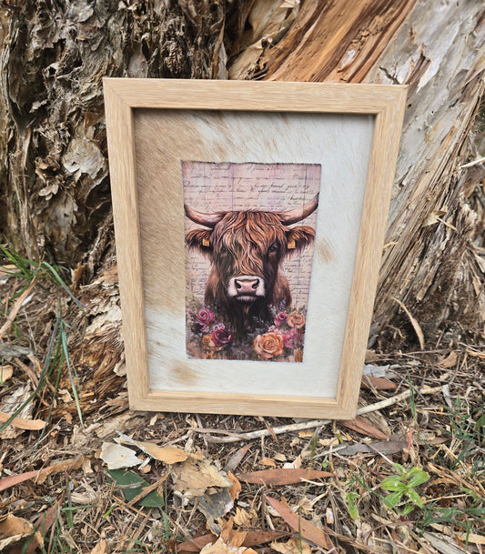 Cowhide frame & print