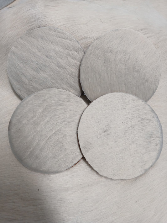 Handcrafted Cowhide Coaster Set of 4