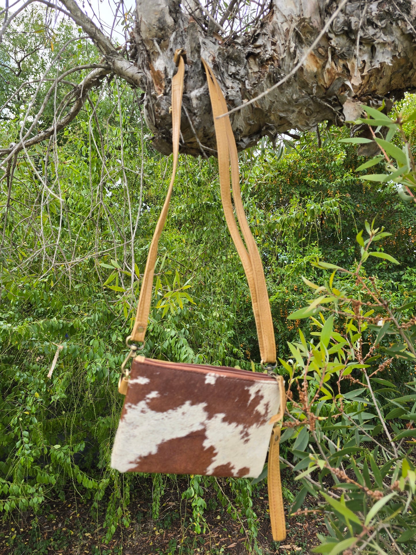 Wild Hide Crossbody Bag — Genuine Cowhide & Leather