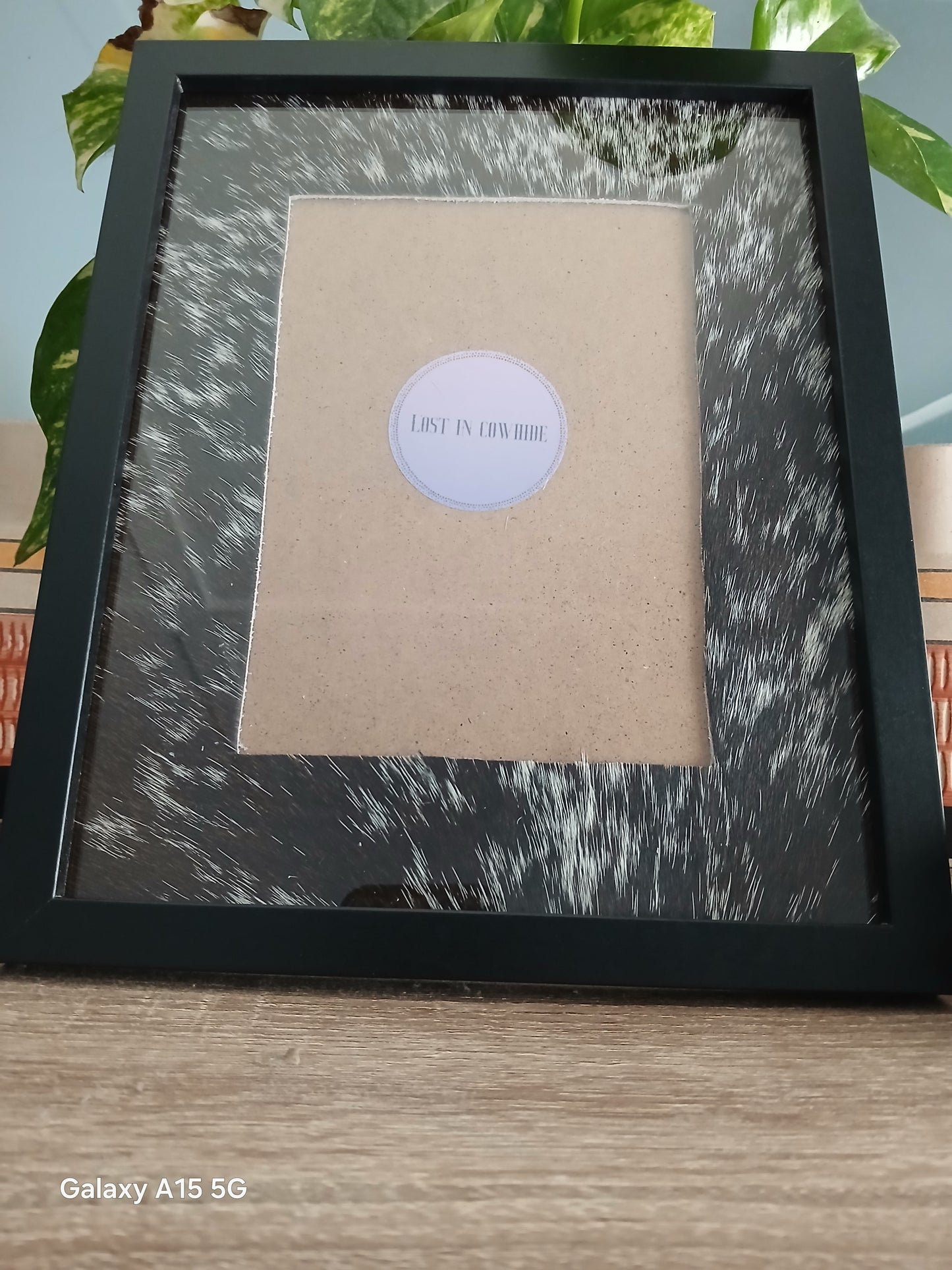 Cowhide frame photo size 5x7"