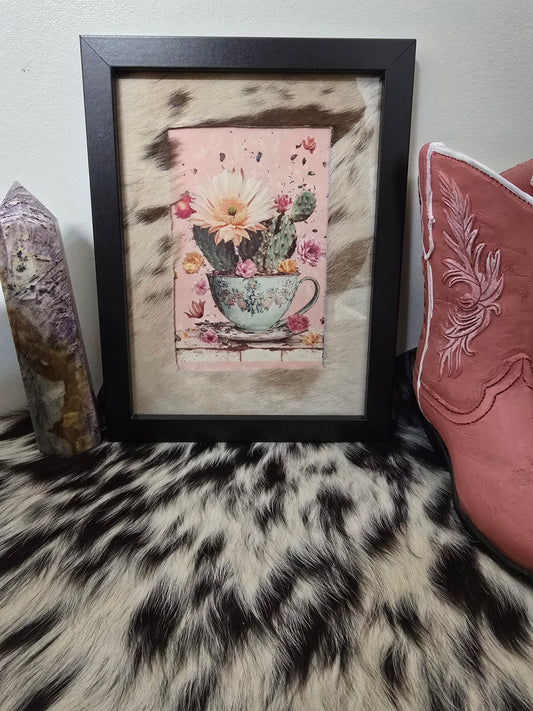 Cowhide frame with print