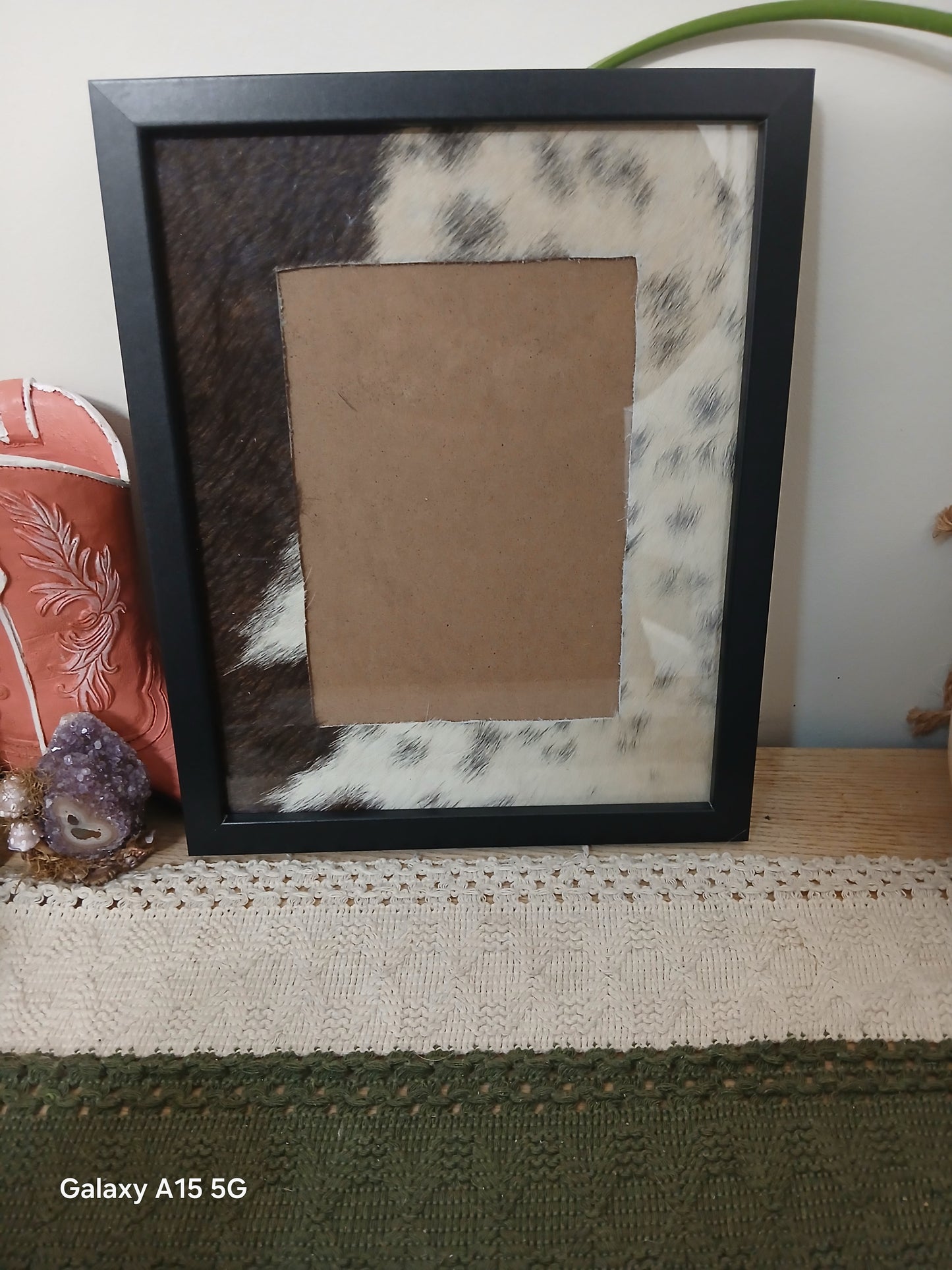 Cowhide frame photo size 5x7"